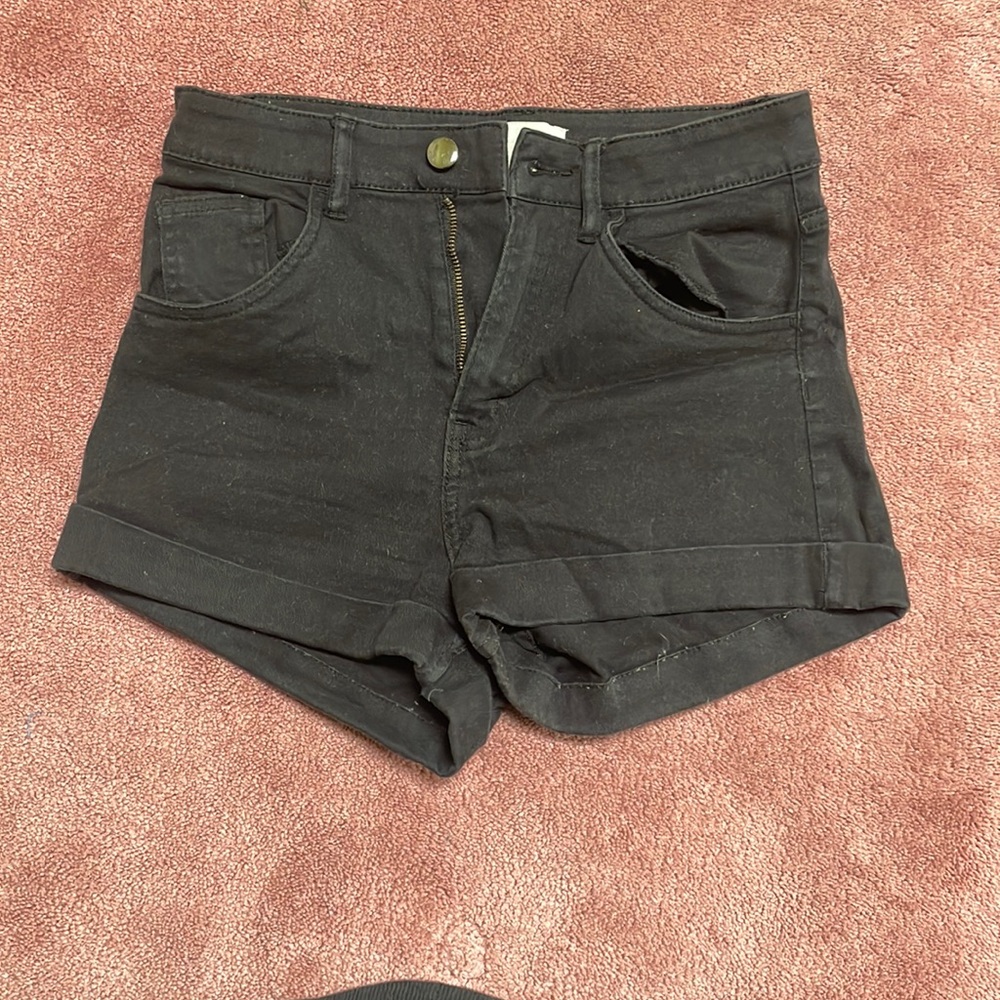 Black jean shorts